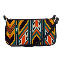 Distorted shapes in retro colors   			Shoulder Clutch Bag