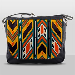 Distorted shapes in retro colors   			Messenger Bag