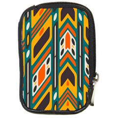 Distorted shapes in retro colors   			Compact Camera Leather Case