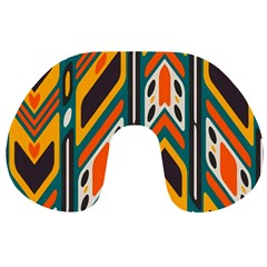 Distorted Shapes In Retro Colors   Travel Neck Pillow