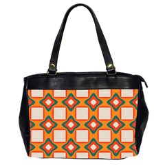 Flowers and squares pattern     Oversize Office Handbag (2 Sides)