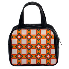 Flowers and squares pattern     Classic Handbag (Two Sides)