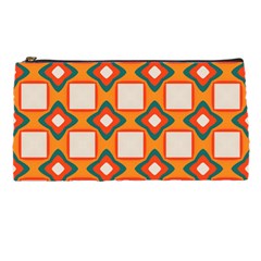 Flowers and squares pattern     	Pencil Case