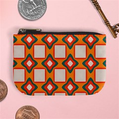 Flowers and squares pattern     	Mini Coin Purse