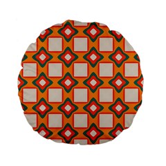 Flowers And Squares Pattern     	standard 15  Premium Flano Round Cushion