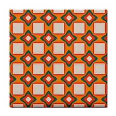 Flowers and squares pattern     			Tile Coaster