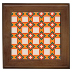 Flowers and squares pattern     			Framed Tile