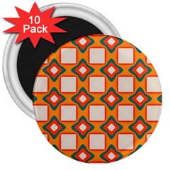 Flowers and squares pattern     			3  Magnet (10 pack)