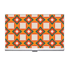 Flowers and squares pattern     			Business Card Holder