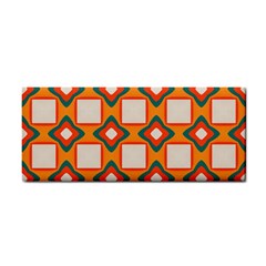 Flowers And Squares Pattern     			hand Towel