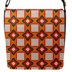 Flowers And Squares Pattern     			flap Closure Messenger Bag (s) by LalyLauraFLM