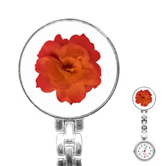 Red Rose Photo Stainless Steel Nurses Watch