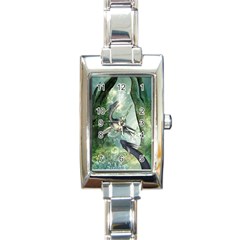 Awesome Seadraon In A Fantasy World With Bubbles Rectangle Italian Charm Watch by FantasyWorld7