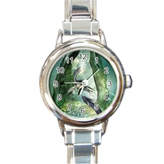 Awesome Seadraon In A Fantasy World With Bubbles Round Italian Charm Watch by FantasyWorld7