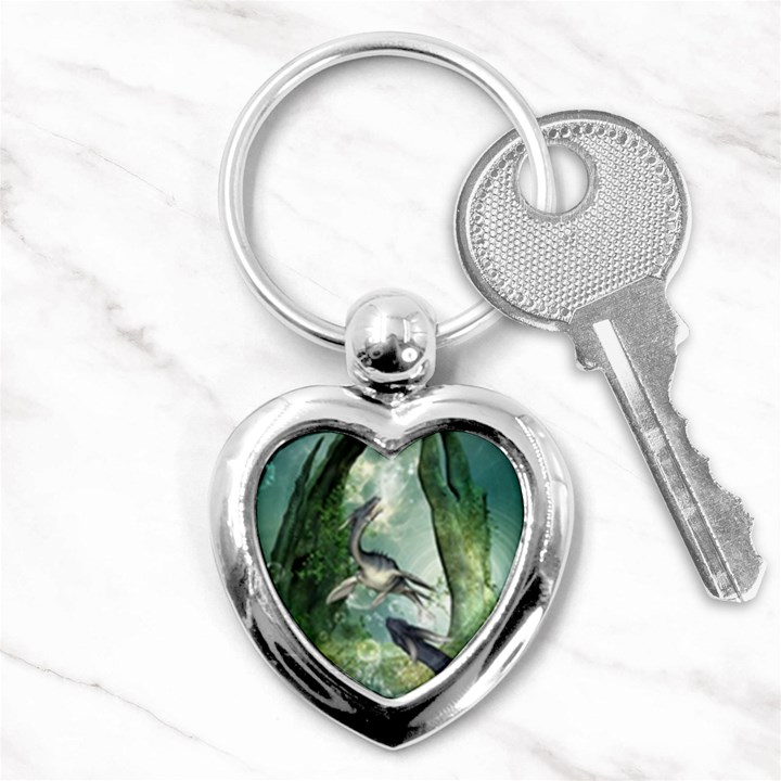 Awesome Seadraon In A Fantasy World With Bubbles Key Chains (Heart) 