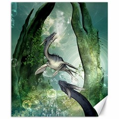 Awesome Seadraon In A Fantasy World With Bubbles Canvas 8  X 10  by FantasyWorld7