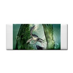 Awesome Seadraon In A Fantasy World With Bubbles Hand Towel by FantasyWorld7