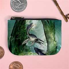 Awesome Seadraon In A Fantasy World With Bubbles Mini Coin Purses by FantasyWorld7