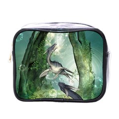 Awesome Seadraon In A Fantasy World With Bubbles Mini Toiletries Bags by FantasyWorld7