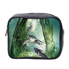 Awesome Seadraon In A Fantasy World With Bubbles Mini Toiletries Bag 2-side by FantasyWorld7