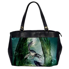 Awesome Seadraon In A Fantasy World With Bubbles Office Handbags by FantasyWorld7