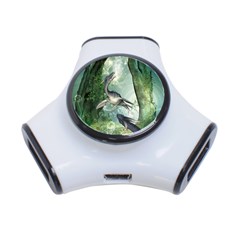 Awesome Seadraon In A Fantasy World With Bubbles 3-port Usb Hub by FantasyWorld7