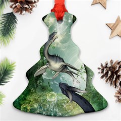 Awesome Seadraon In A Fantasy World With Bubbles Christmas Tree Ornament (2 Sides) by FantasyWorld7