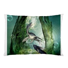 Awesome Seadraon In A Fantasy World With Bubbles Pillow Case (two Sides) by FantasyWorld7