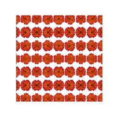 Red Rose Print Small Satin Scarf (square)