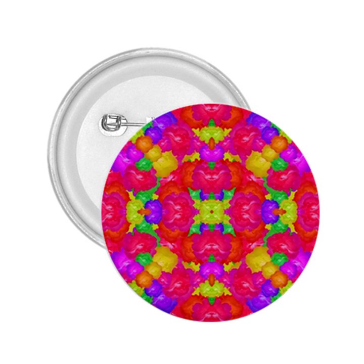 Multicolor Floral Check 2.25  Buttons