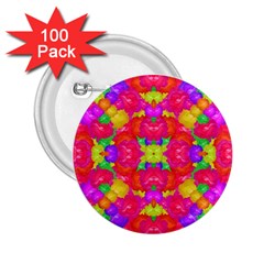 Multicolor Floral Check 2 25  Buttons (100 Pack)  by dflcprints