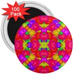 Multicolor Floral Check 3  Magnets (100 pack) Front