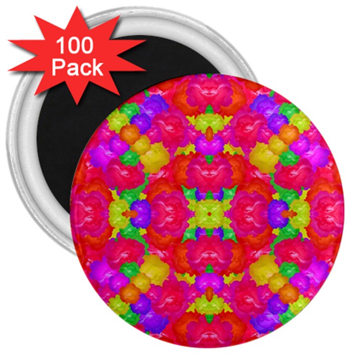 Multicolor Floral Check 3  Magnets (100 pack)