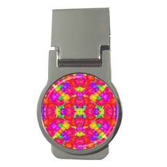 Multicolor Floral Check Money Clips (round)  by dflcprints