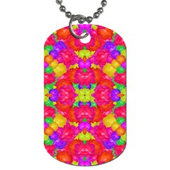 Multicolor Floral Check Dog Tag (two Sides) by dflcprints