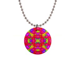 Multicolor Floral Check Button Necklaces by dflcprints