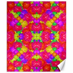 Multicolor Floral Check Canvas 8  X 10  by dflcprints