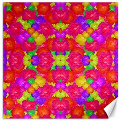 Multicolor Floral Check Canvas 12  X 12   by dflcprints