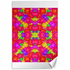 Multicolor Floral Check Canvas 20  X 30   by dflcprints