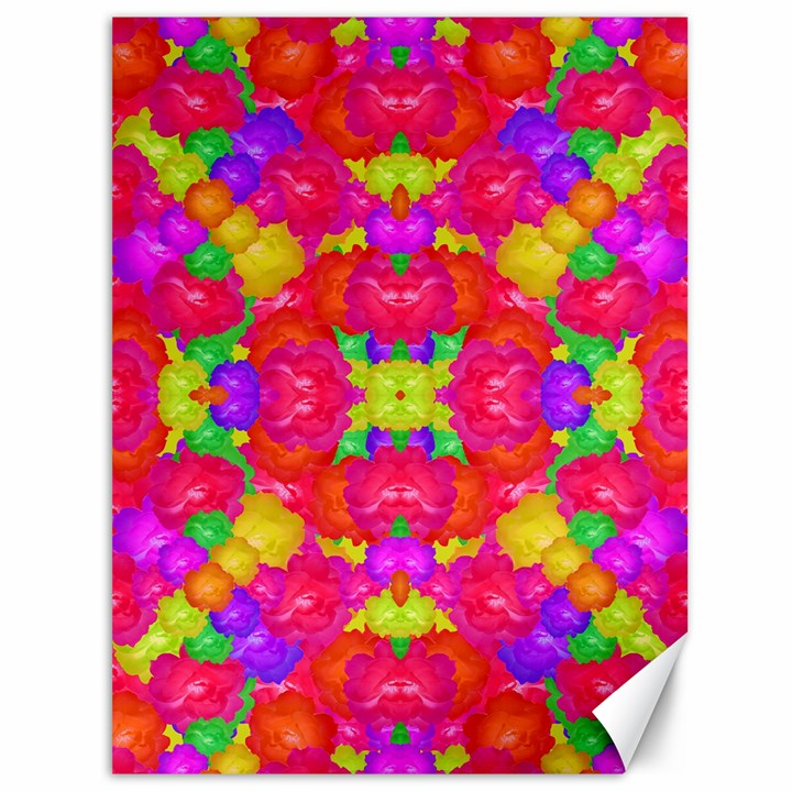 Multicolor Floral Check Canvas 36  x 48  