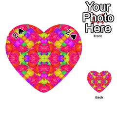 Multicolor Floral Check Playing Cards 54 (heart)  by dflcprints