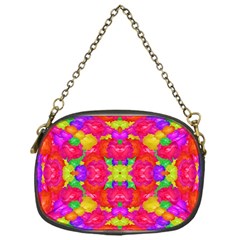 Multicolor Floral Check Chain Purses (one Side)  by dflcprints