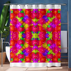 Multicolor Floral Check Shower Curtain 60  X 72  (medium) 