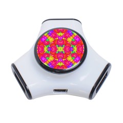 Multicolor Floral Check 3-port Usb Hub by dflcprints