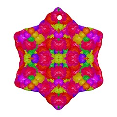 Multicolor Floral Check Ornament (snowflake)  by dflcprints