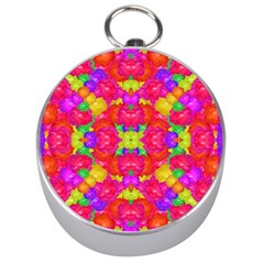 Multicolor Floral Check Silver Compasses