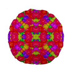 Multicolor Floral Check Standard 15  Premium Flano Round Cushions