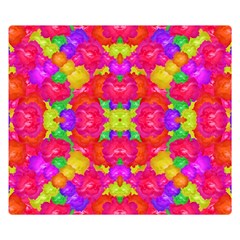 Multicolor Floral Check Double Sided Flano Blanket (small)  by dflcprints