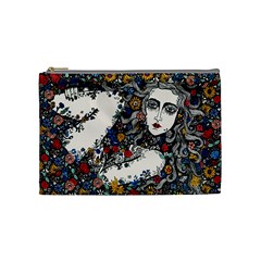 Flower Woman Cosmetic Bag (medium) by DryInk