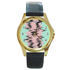 Wave Form 			round Gold Metal Watch by LalyLauraFLM